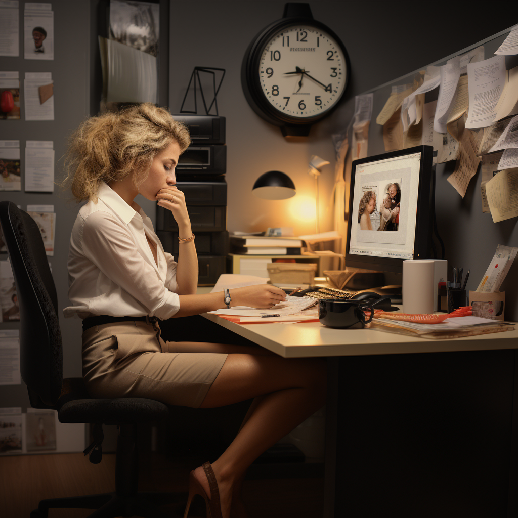 Femme de 35 ans dans un bureau bien aménagé